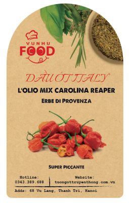 Dầu ớt ITALY L’olio mix Carolina Reaper Erbe di Provenza Super Piccante Vũ Như Foods